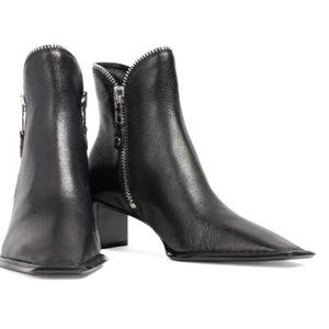 Alexander Wang Lane Low Black Leather Ankle Boot - New!- 36.5